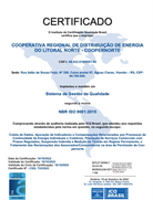 Coopernorte está certificada na Norma NBR ISO 9001
